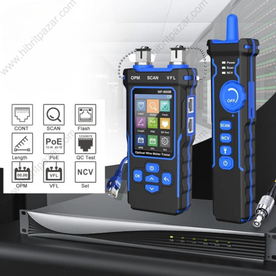Noyafa NF-8508 Çok Fonksiyonlu Fiber Optik ve Ağ Kablosu Test Cihazı