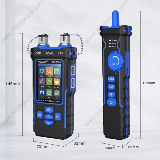 Noyafa NF-8508 Çok Fonksiyonlu Fiber Optik ve Ağ Kablosu Test Cihazı