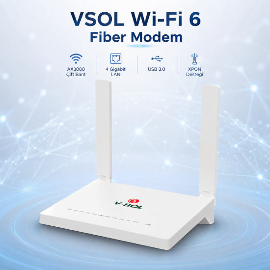 VSOL V2804AX30T-H AX3000 Wi-Fi 6 XPON Fiber Modem