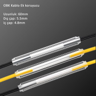 50x Çift iğneli Drop Kablo Ek Koruyucu 5.5x60mm